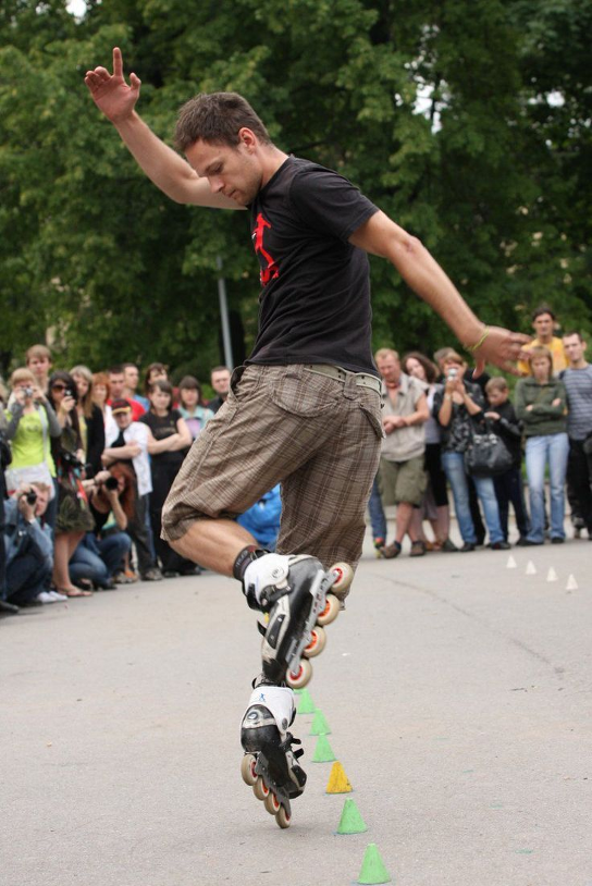 Freeskate райдер на выступлении